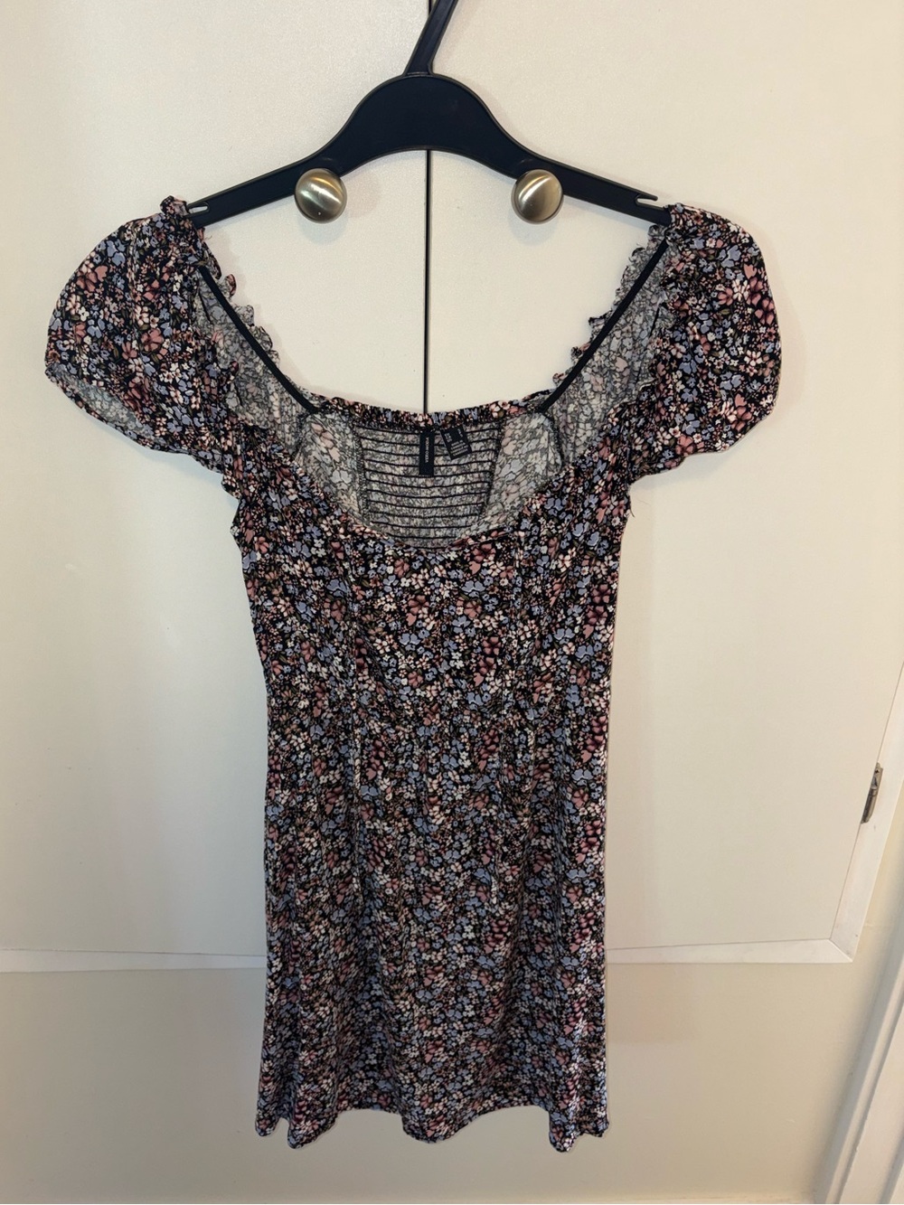 Vera Moda Ruffle Cami Strap Mini Dress Tie Front